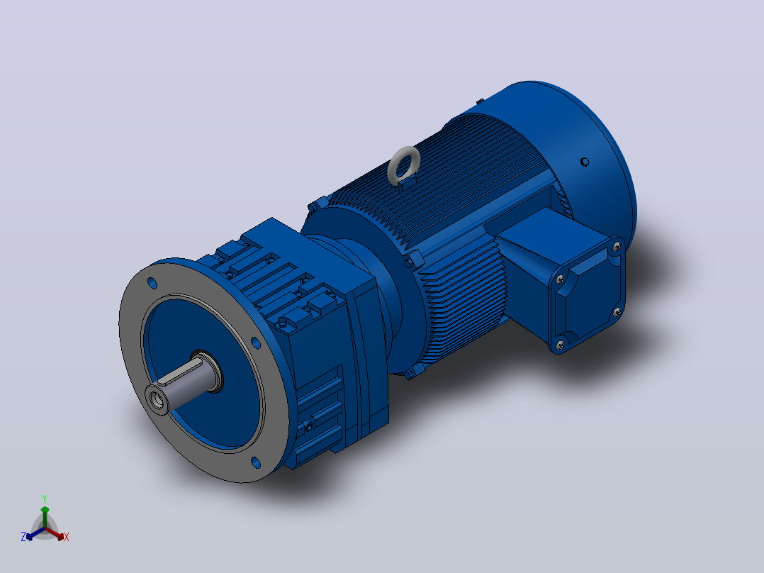 RF57法兰轴伸式安装斜齿轮减速机RF57-Y2.2-4P-100-M1-0°-Φ250主视图