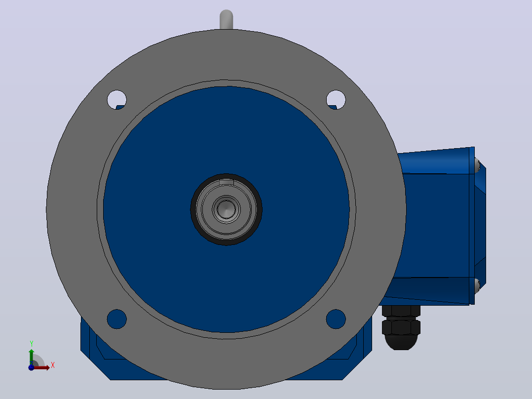 RF57法兰轴伸式安装斜齿轮减速机RF57-Y2.2-4P-100-M1-0°-Φ250前视图