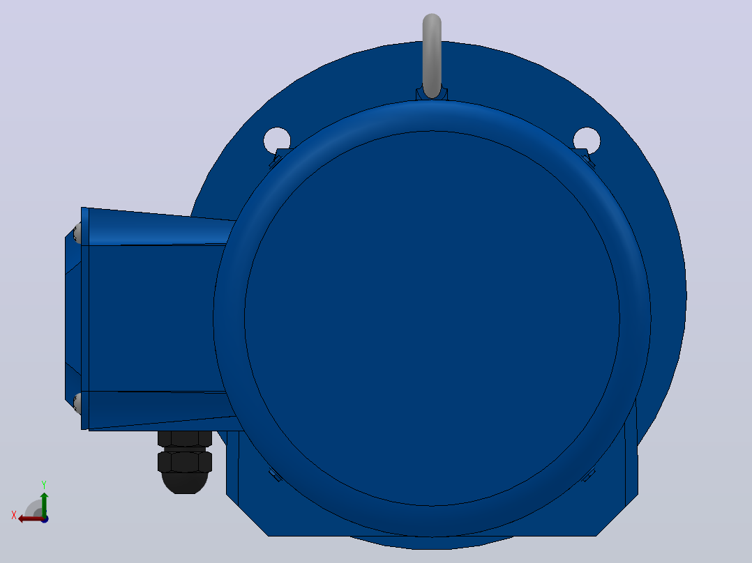 RF57法兰轴伸式安装斜齿轮减速机RF57-Y2.2-4P-100-M1-0°-Φ250后视图