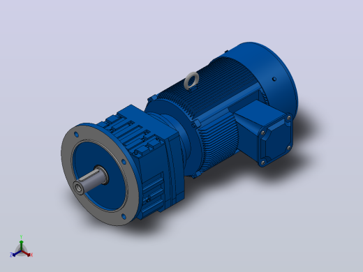 RF57法兰轴伸式安装斜齿轮减速机RF57-Y2.2-4P-100-M1-0°-Φ250正等轴测缩略图