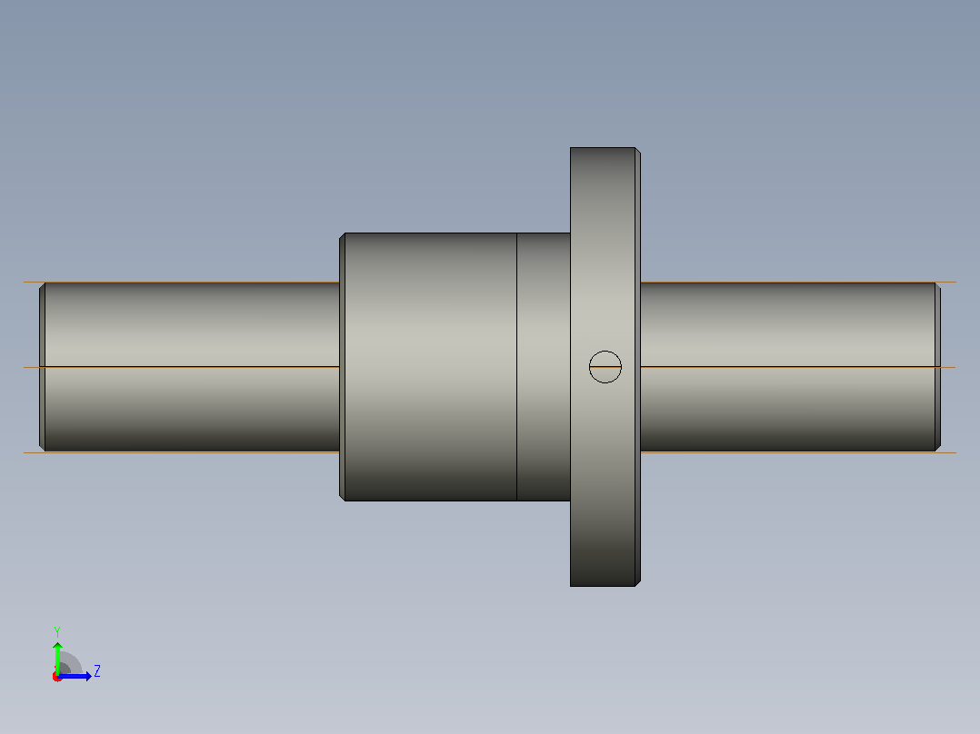 FF3205-5滚珠丝杆3D模型左视图