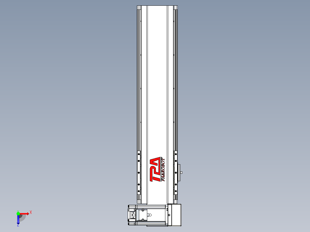皮带直线轴半封闭可选导轨TPA-HNB-120D-110-L350-RU-Y-P40-N3俯视图