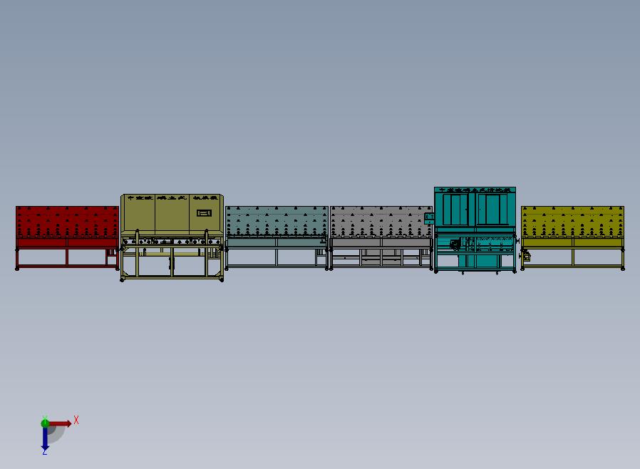 中空玻璃生产线俯视图