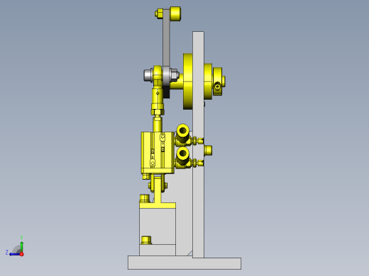 带连杆的挡块机构右视缩略图