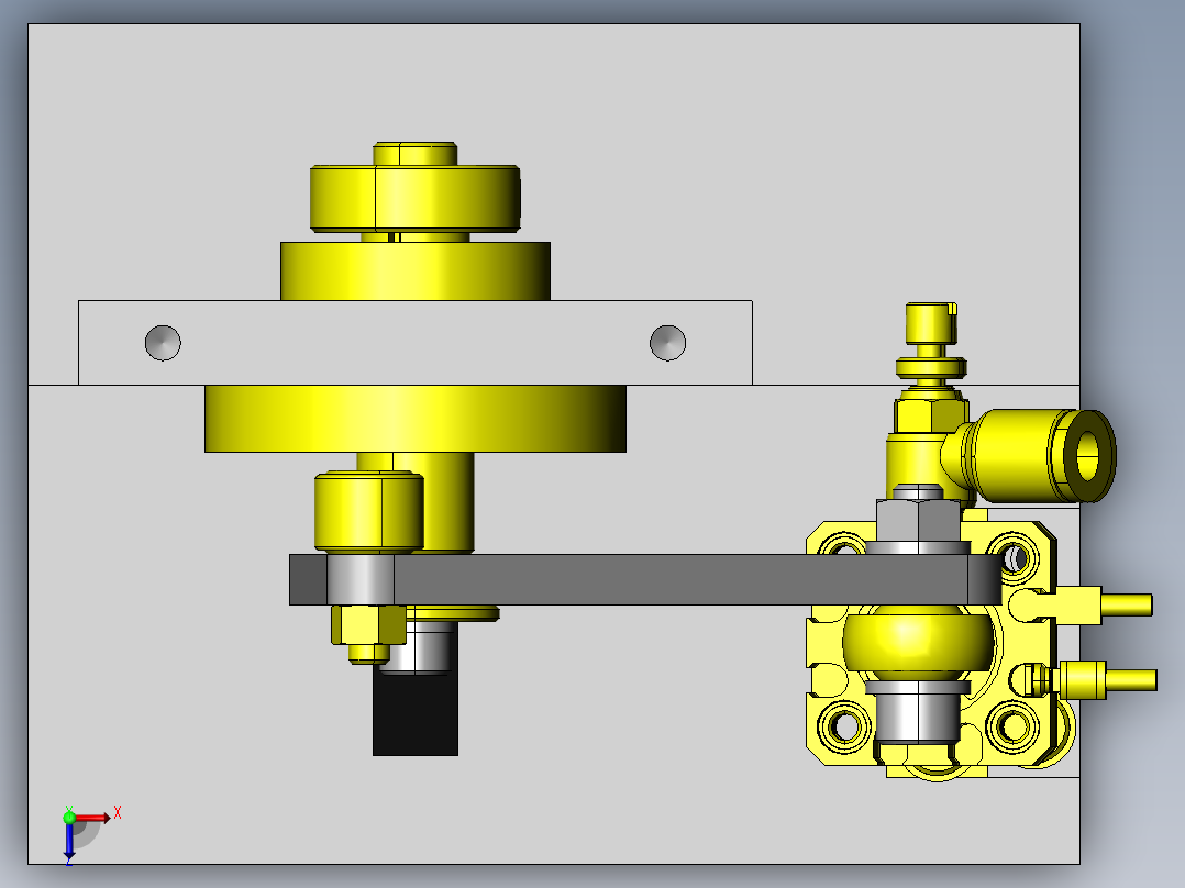 带连杆的挡块机构俯视图