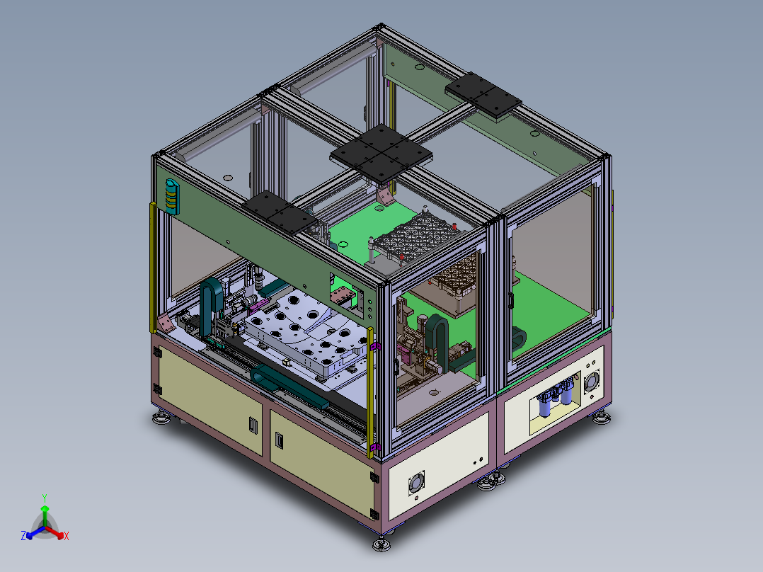 整机拆卸自动对位设备sw17可编辑正等轴测图