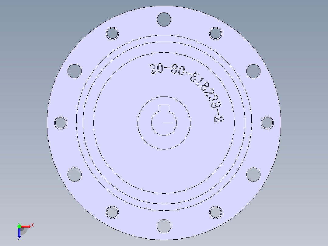 HD谐波减速机3D模型俯视图