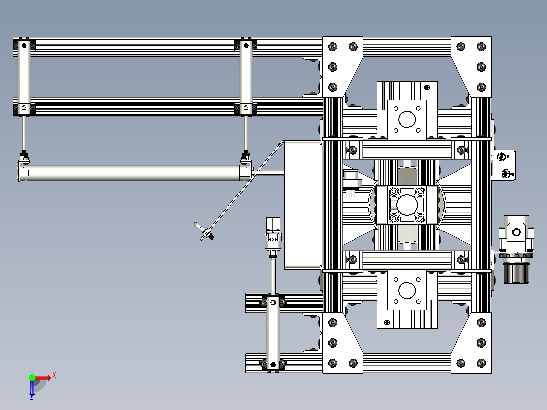 独立式注塑机俯视图