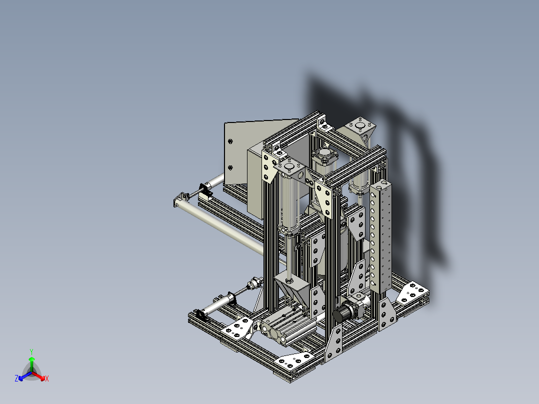 独立式注塑机正等轴测图