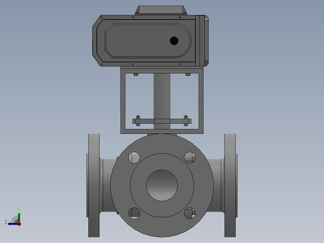法兰电动三通球阀-316DN25-DN200前视图