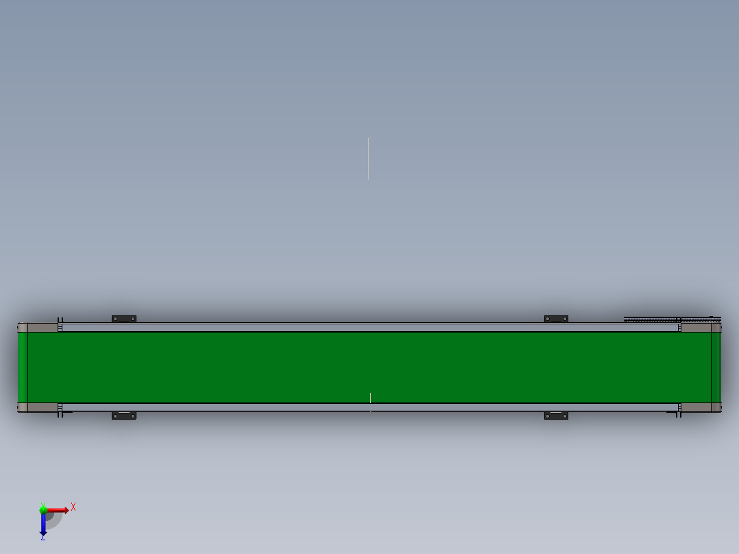 3m有动力皮带输送线4080型材皮带线3d图 2端可调张紧 3D+2D图纸俯视图