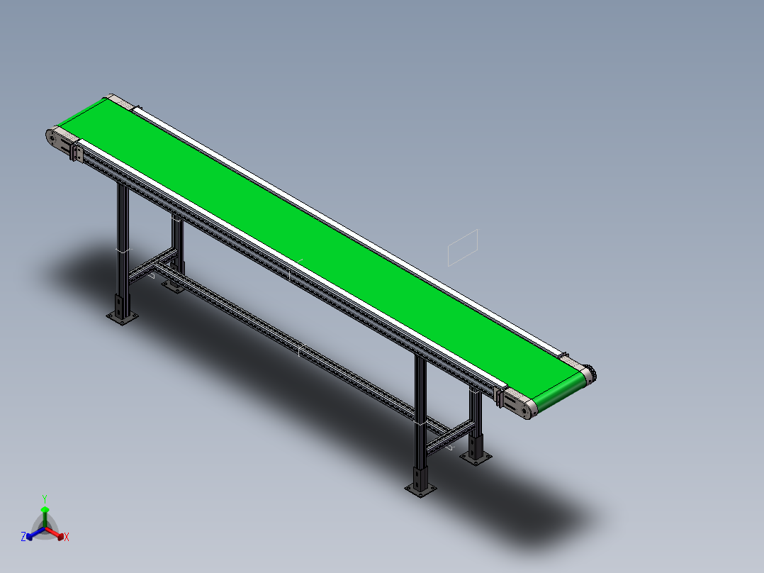 3m有动力皮带输送线4080型材皮带线3d图 2端可调张紧 3D+2D图纸正等轴测图