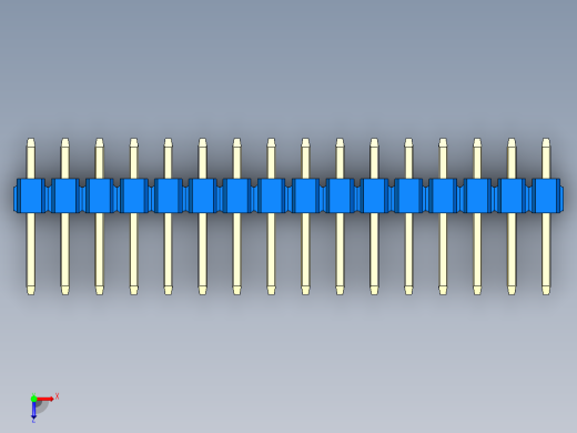 彩色公头100mil（2.54mm）系列-DS1021_blue_2x16p_100mil_Type1_rev1.0俯视缩略图