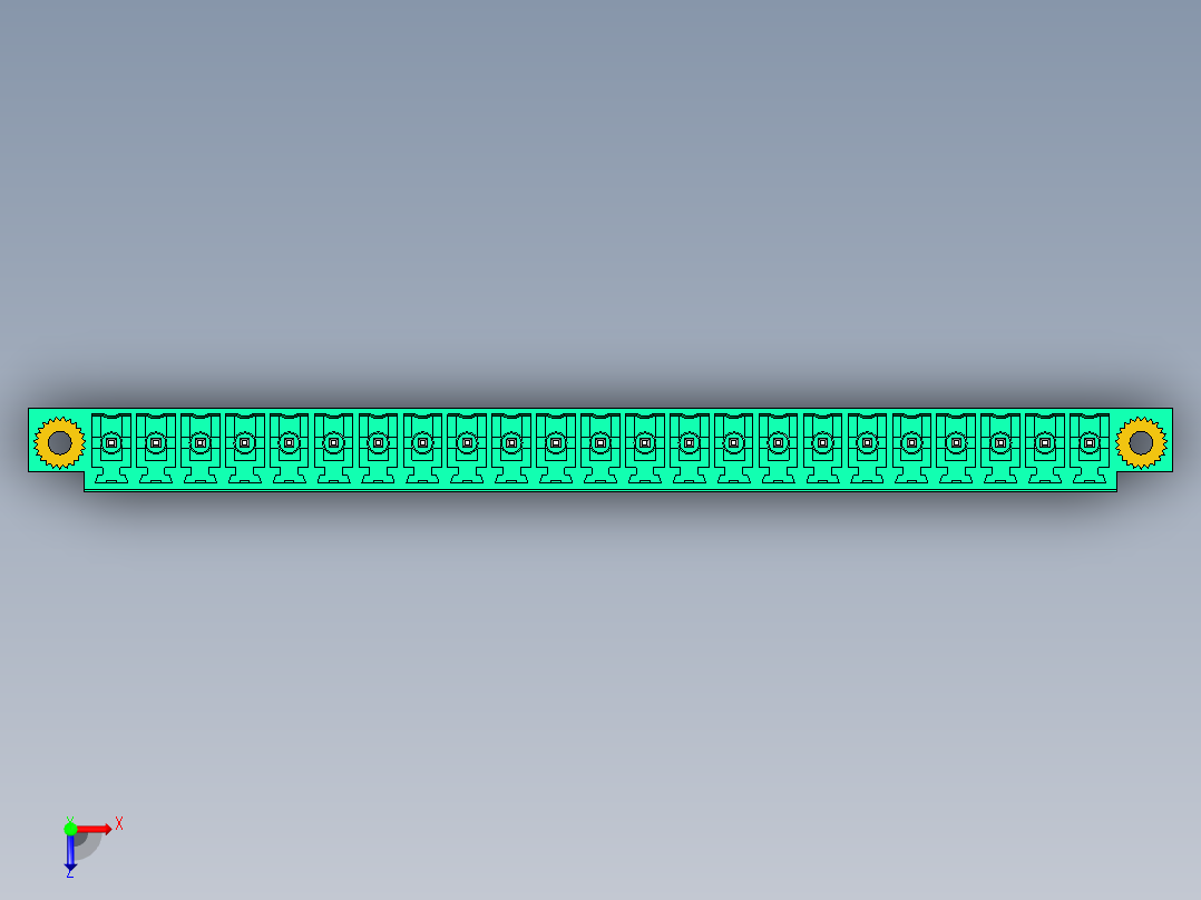 DEGSON 15EDG（公头） 3.81mm 螺钉锁紧，插拔式接线端子 FullPack-15EDGVM-3.81-23P-14-00AH俯视图