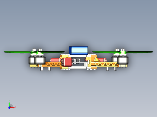 四旋翼无人机简易结构3D图纸前视缩略图