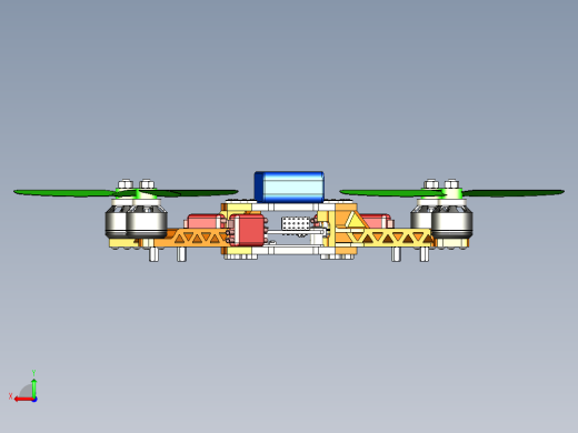 四旋翼无人机简易结构3D图纸后视缩略图