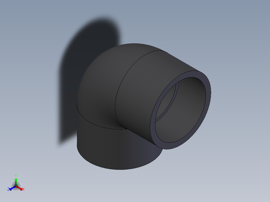 PVC公制管件-Elbow (DIN 8063) 90 Deg Type W1正等轴测图