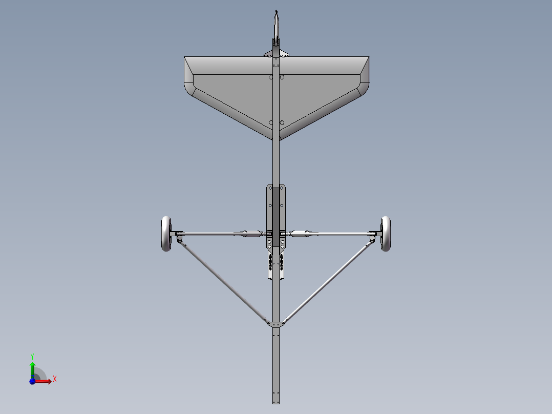 旋翼机3D模型前视图