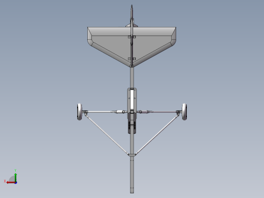 旋翼机3D模型后视缩略图