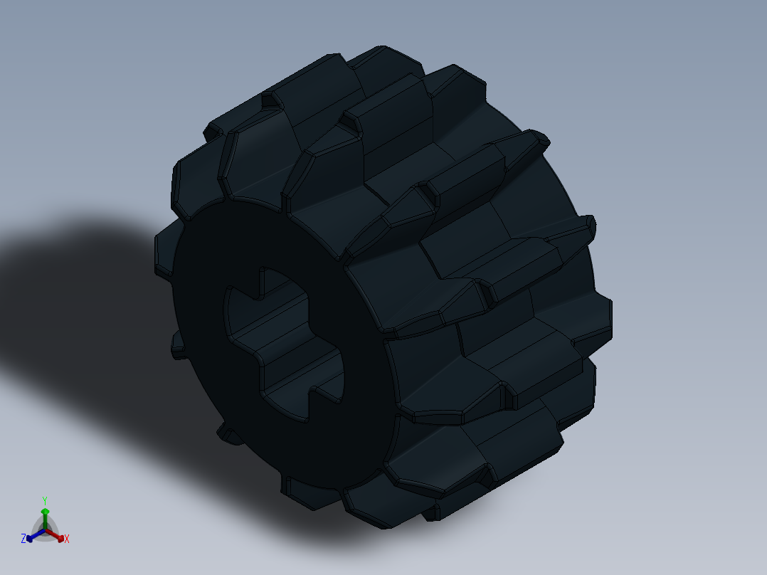 32270 - 4177431 - Black Technic Gear 12 Tooth Double Bevel.SLDPRT主视图