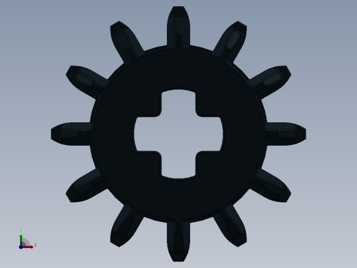 32270 - 4177431 - Black Technic Gear 12 Tooth Double Bevel.SLDPRT前视缩略图