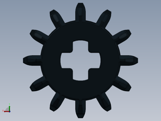 32270 - 4177431 - Black Technic Gear 12 Tooth Double Bevel.SLDPRT后视缩略图