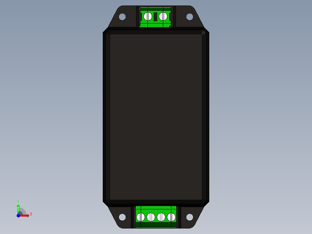 60W系列封装开关电源，螺丝端子风格前视图