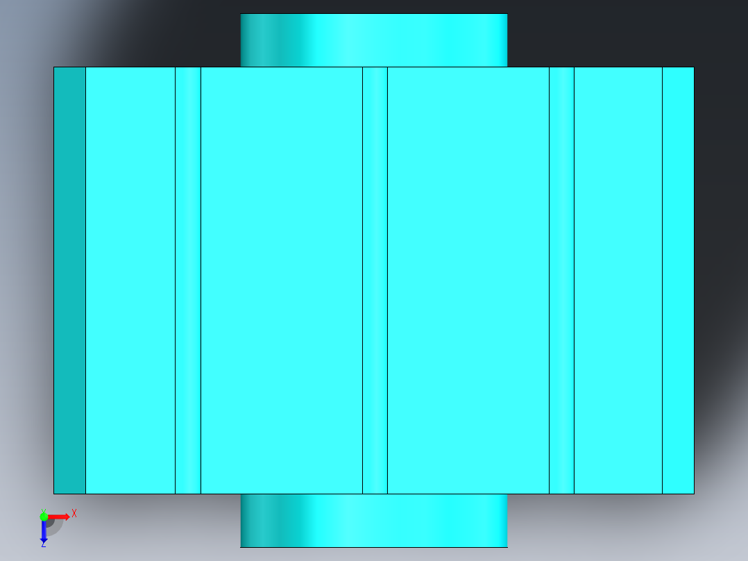 S5 单作用气缸缸体俯视图