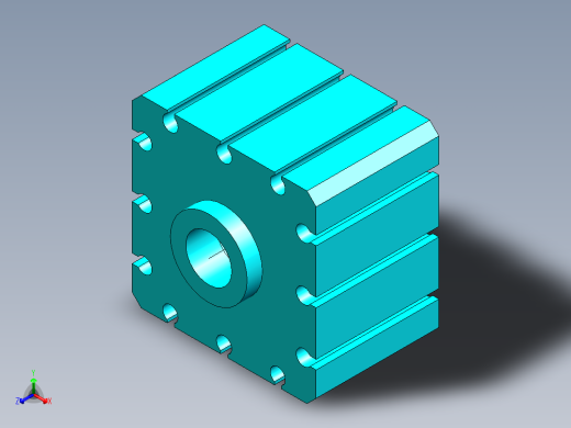 S5 单作用气缸缸体正等轴测缩略图