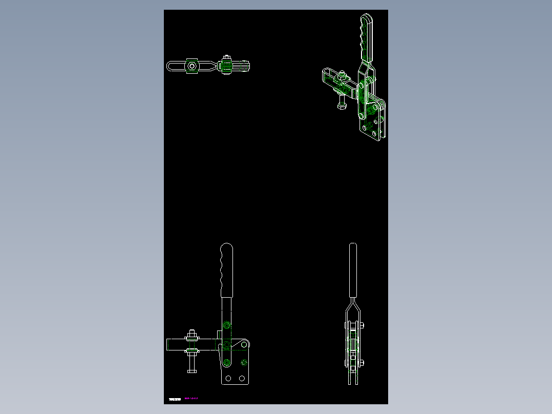 垂直式夾鉗SSP(Q)-2D多系列多零件图纸模型