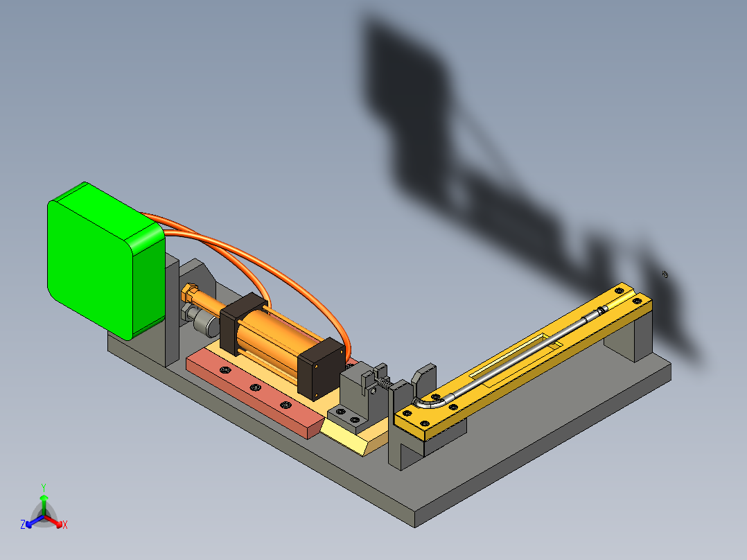 汽车电动尾门拉线预紧与力值检测装置3D+说明主视图
