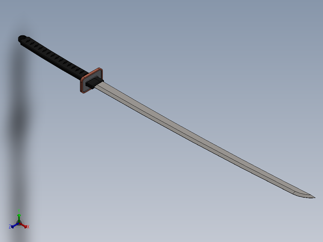 武士刀正等轴测图