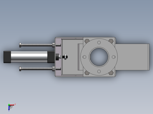 供丸闸门三维SW模型俯视缩略图