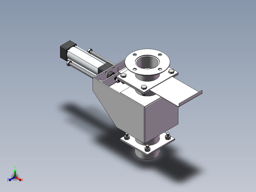 供丸闸门三维SW模型正等轴测图
