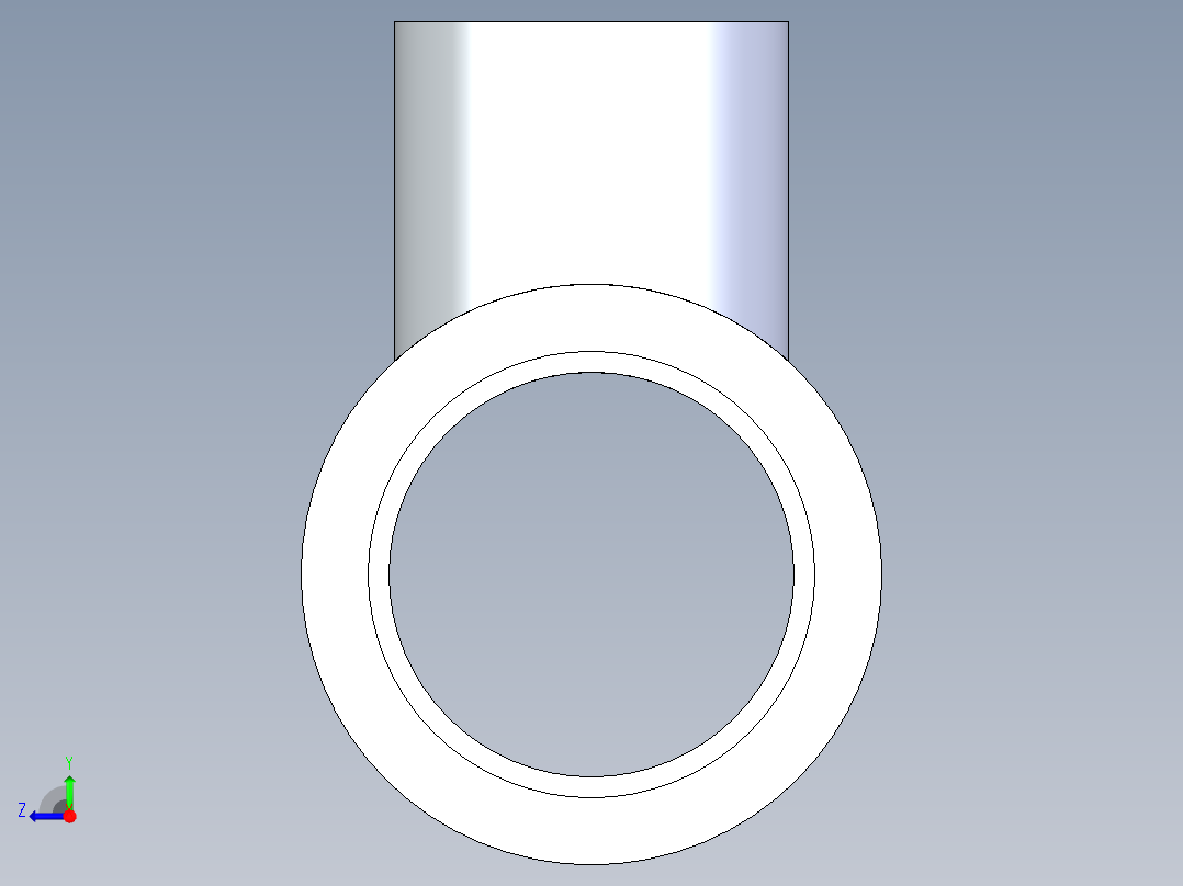 聚氯乙烯配件02-Sch80_ReducingTee_SxSxS_801-130_1in x 0.5in右视图