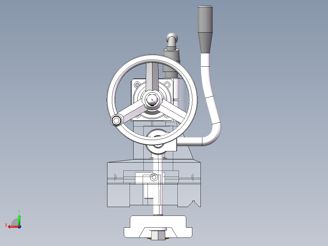 车床尾架结构设计及仿真后视图