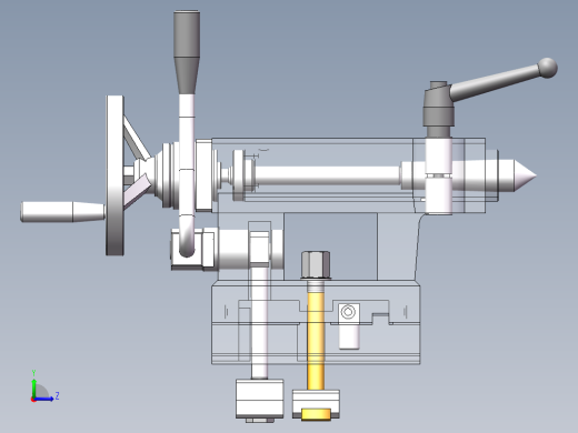 车床尾架结构设计及仿真左视缩略图