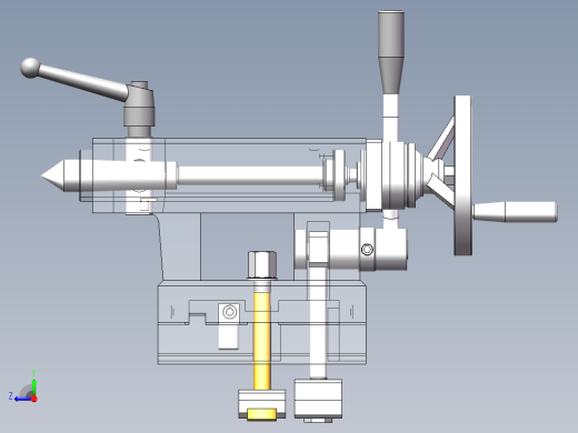 车床尾架结构设计及仿真右视缩略图