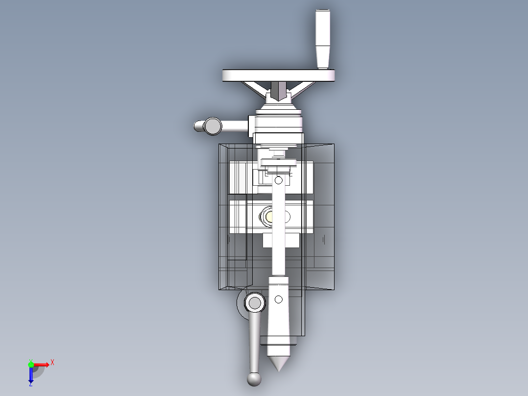 车床尾架结构设计及仿真俯视图
