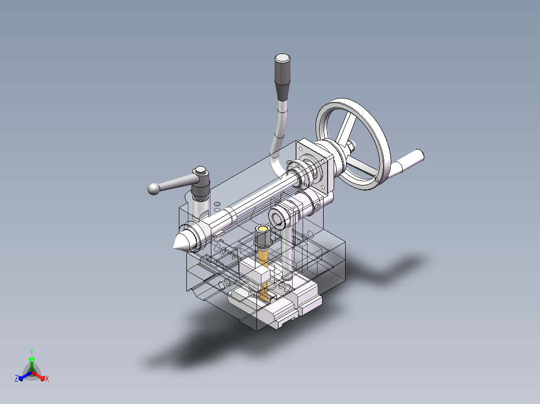 车床尾架结构设计及仿真正等轴测图