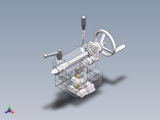 车床尾架结构设计及仿真正等轴测缩略图