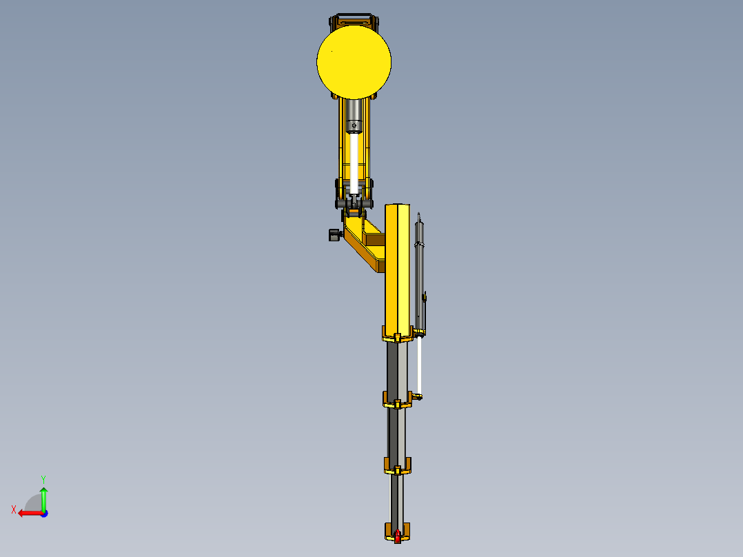 随车吊带起重机支架吊臂3D数模图纸 STEP格式后视图