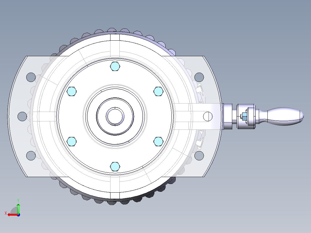 锥齿轮启闭器后视图
