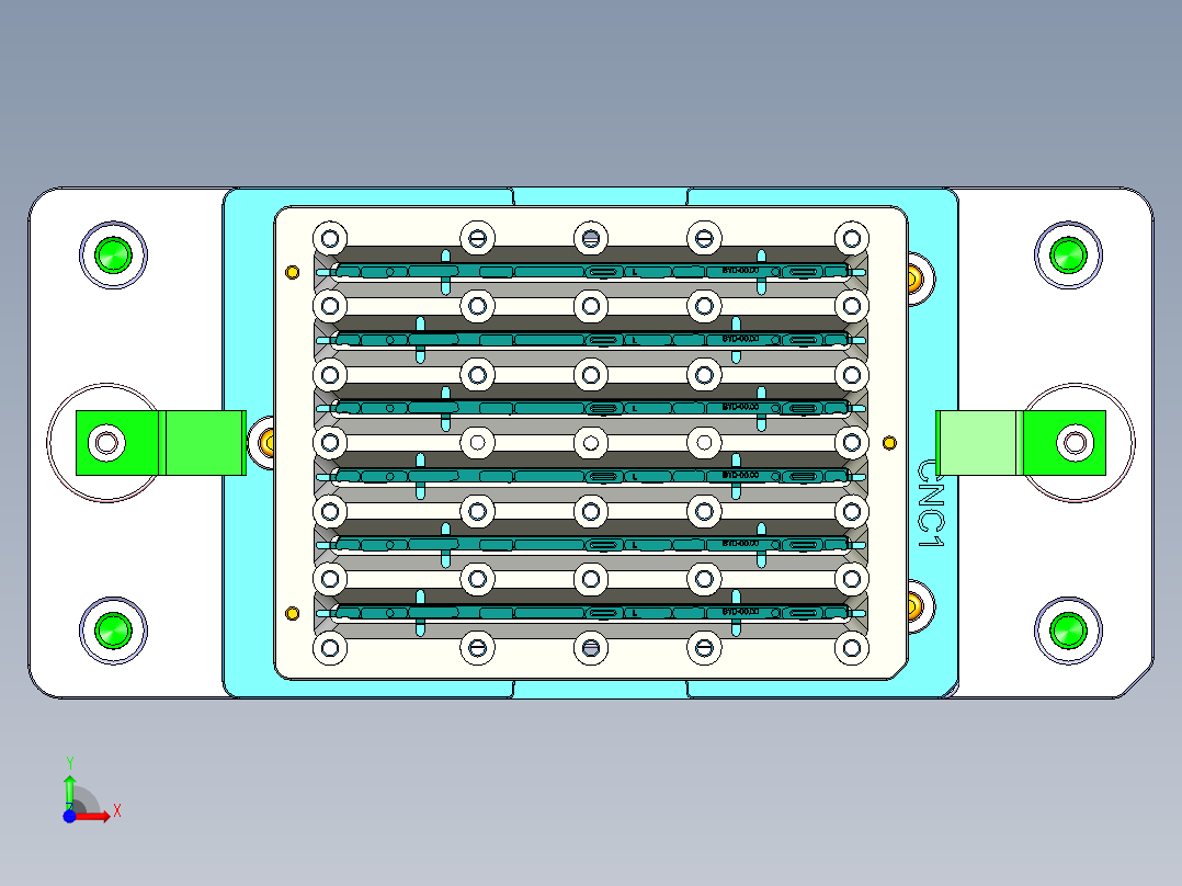 台灯盖外壳铣内腔治具前视图