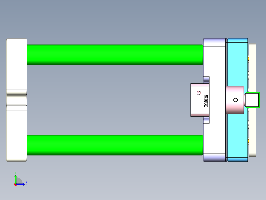 台灯盖外壳铣内腔治具左视图