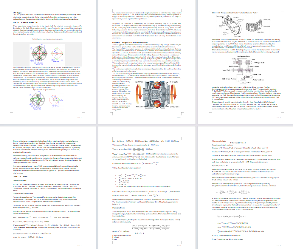 CVT无级减速机设计(含计算说明)