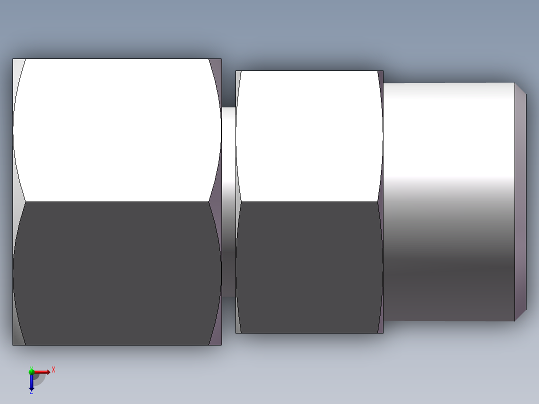 直通同径度接头、2D-20俯视图