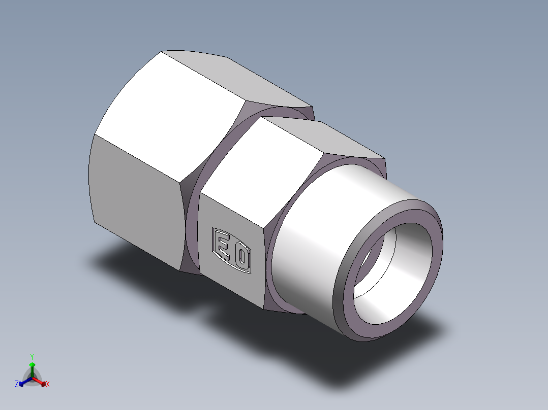 直通同径度接头、2D-20正等轴测图