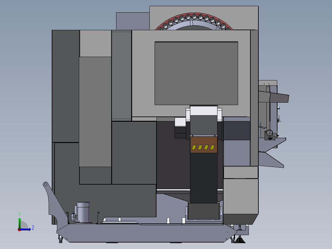 铣床、5轴CNC铣床左视图