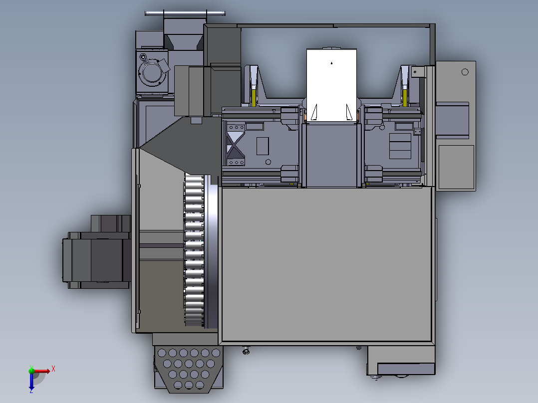 铣床、5轴CNC铣床俯视图